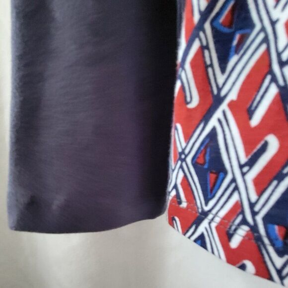 NEW Nikky Collection Large Top Beaded Rhinestones Abstract long slv Cotton NWT - Picture 5 of 11